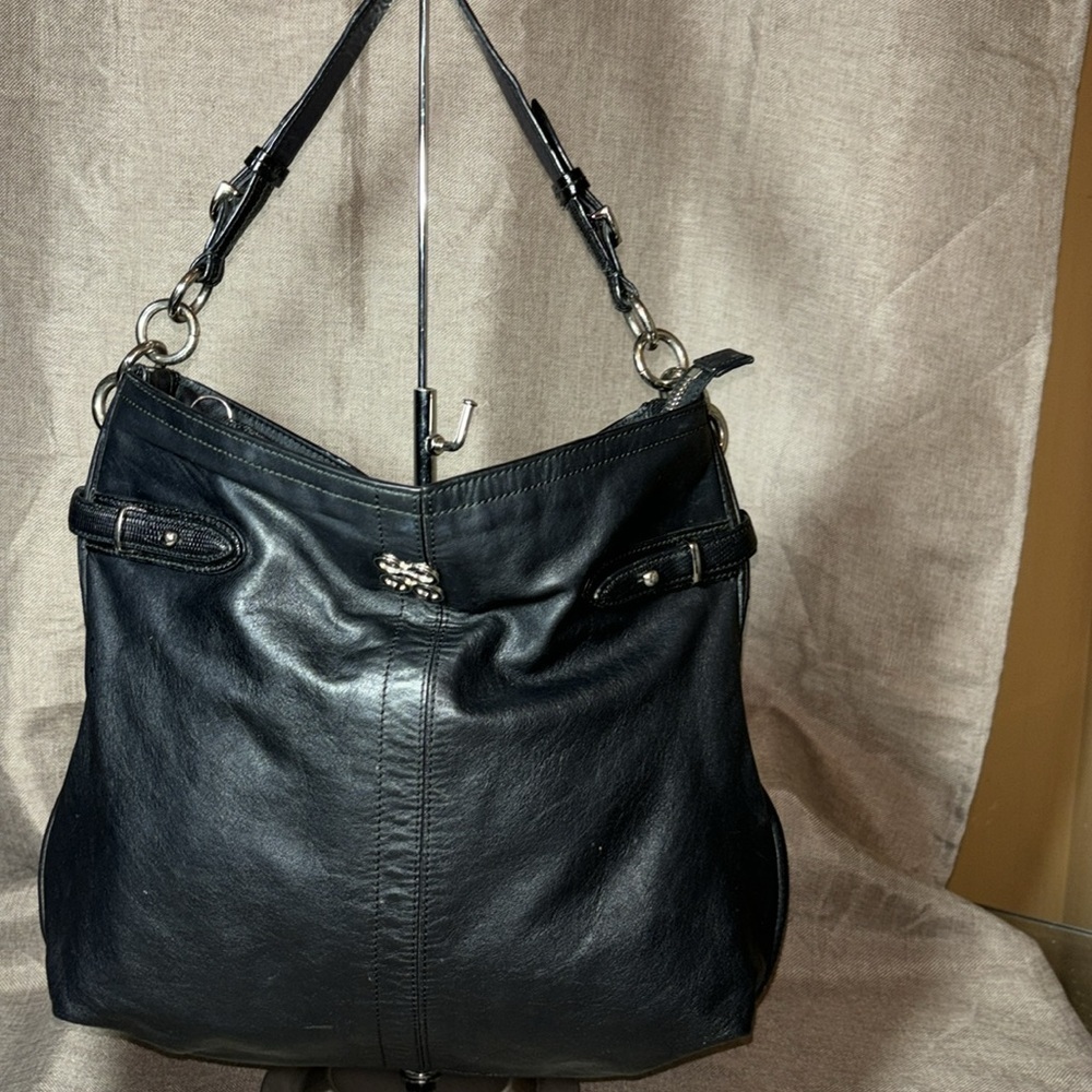 Coach Colette Black Leather Shoulder Crossbody Bag 16413